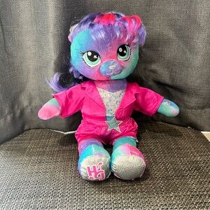 Build A Bear Honey Girls Viv Teddy Bear Plush 18” W/Outfit No Sound Purple Hair